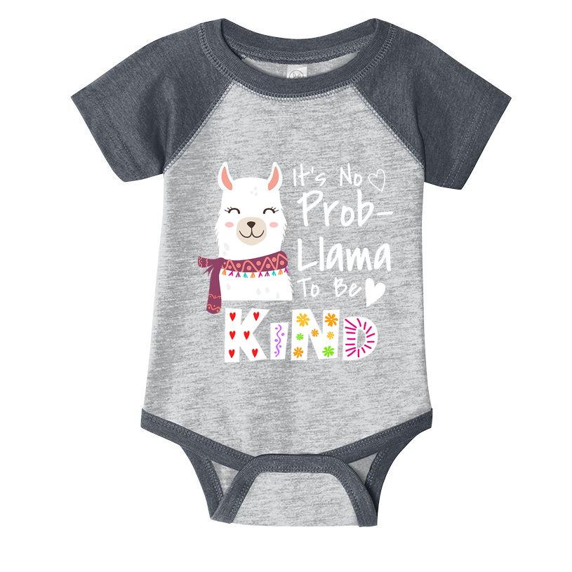 Unity Day Orange No Prob Llama Be Kind Anti Bullying Infant Baby Jersey Bodysuit
