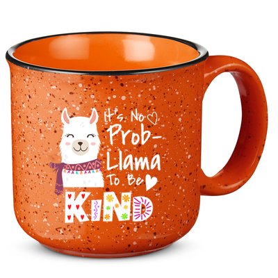 Unity Day Orange No Prob Llama Be Kind Anti Bullying 15oz Campfire Ceramic Mug