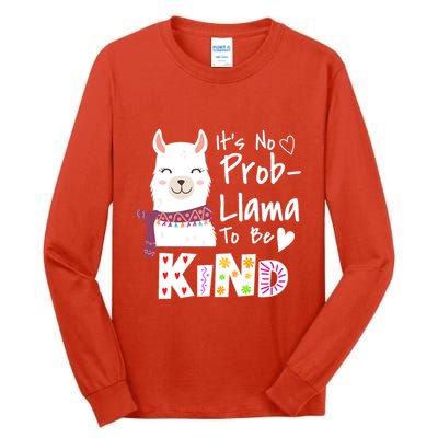 Unity Day Orange No Prob Llama Be Kind Anti Bullying Tall Long Sleeve T-Shirt