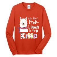 Unity Day Orange No Prob Llama Be Kind Anti Bullying Tall Long Sleeve T-Shirt