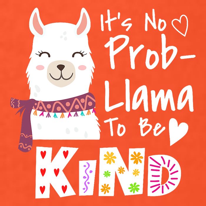 Unity Day Orange No Prob Llama Be Kind Anti Bullying Tall Long Sleeve T-Shirt