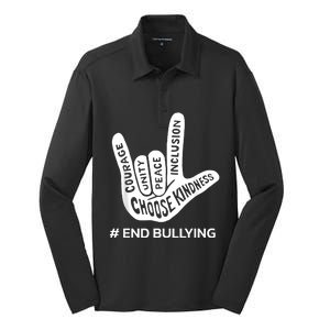 Unity Day Orange Anti Bullying Peace Love Sign Language Silk Touch Performance Long Sleeve Polo