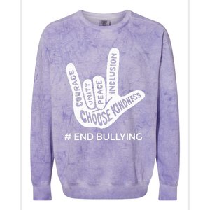 Unity Day Orange Anti Bullying Peace Love Sign Language Colorblast Crewneck Sweatshirt