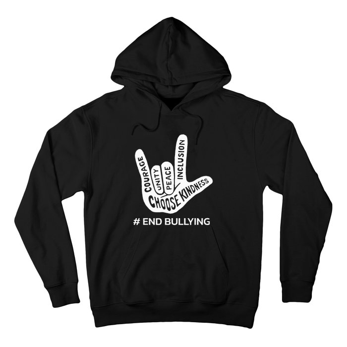 Unity Day Orange Anti Bullying Peace Love Sign Language Hoodie