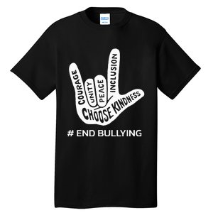 Unity Day Orange Anti Bullying Peace Love Sign Language Tall T-Shirt