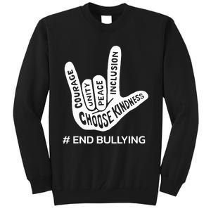 Unity Day Orange Anti Bullying Peace Love Sign Language Tall Sweatshirt