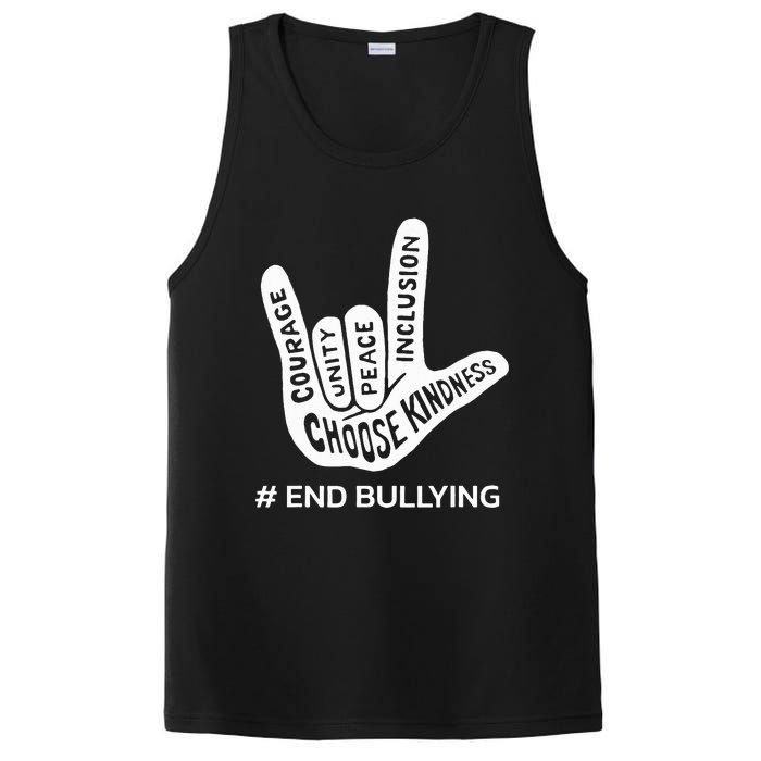 Unity Day Orange Anti Bullying Peace Love Sign Language PosiCharge Competitor Tank