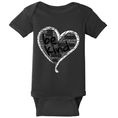 Unity Day Orange Heart Be Kind Anti Bullying Gift Baby Bodysuit