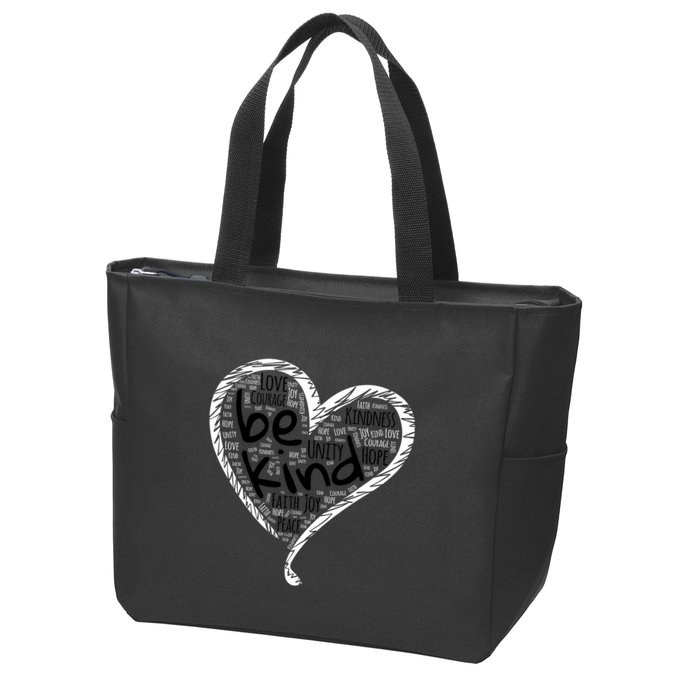 Unity Day Orange Heart Be Kind Anti Bullying Gift Zip Tote Bag