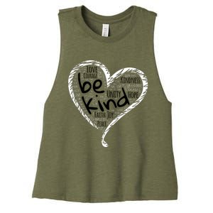 Unity Day Orange Heart Be Kind Anti Bullying Gift Women's Racerback Cropped Tank