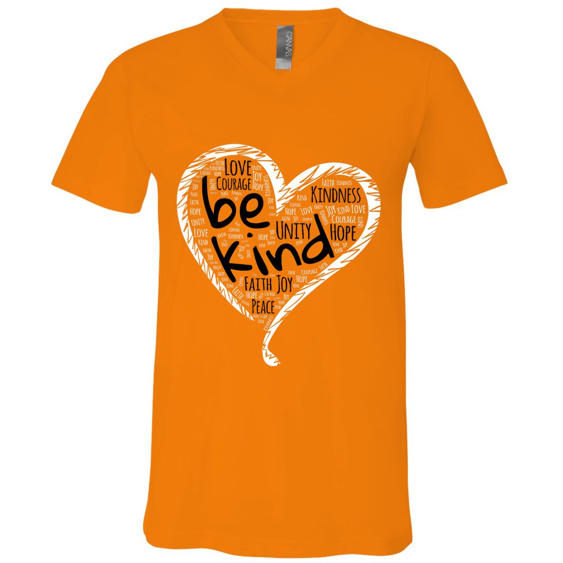 Unity Day Orange Heart Be Kind Anti Bullying Gift V-Neck T-Shirt