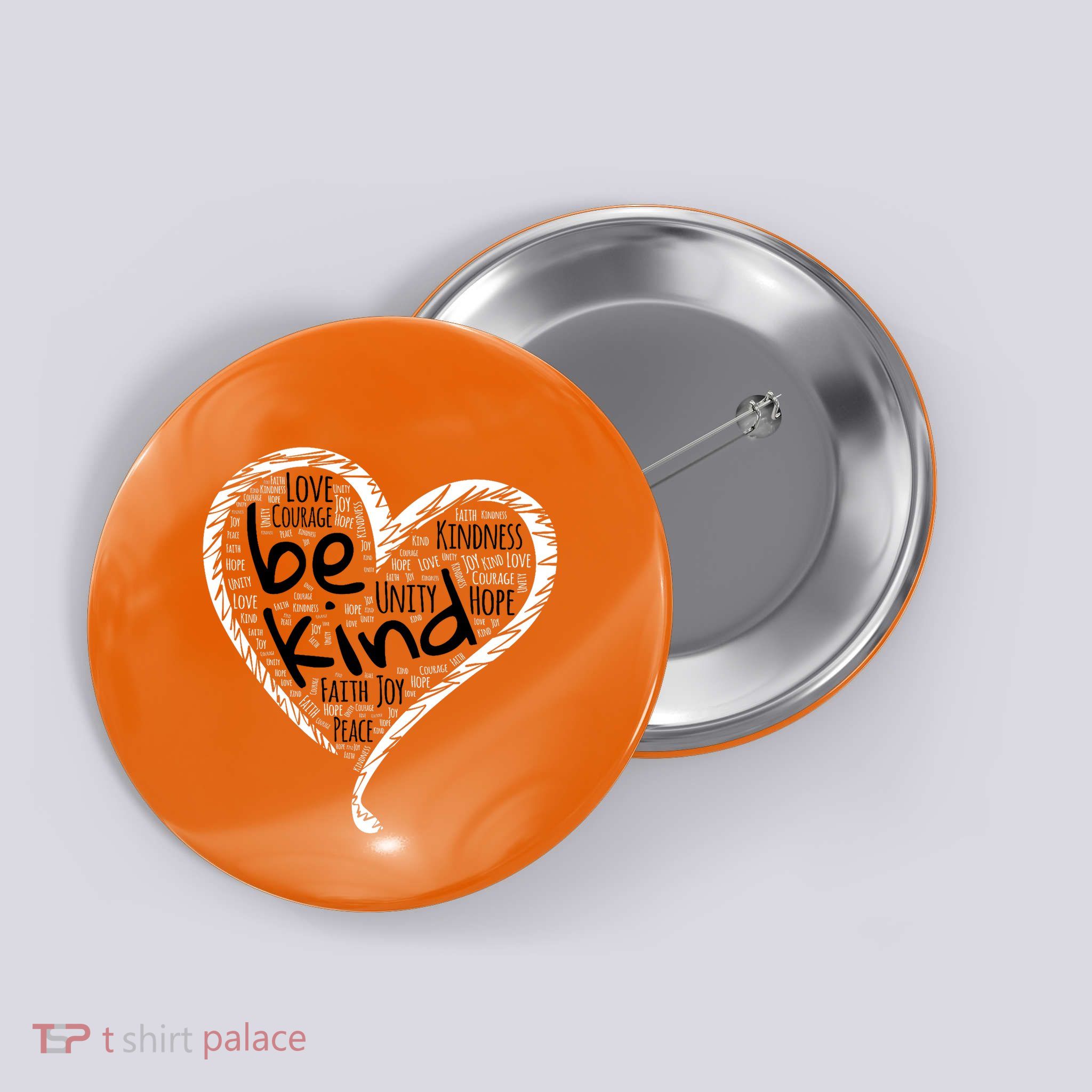 Unity Day Orange Heart Be Kind Anti Bullying Gift Button