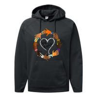 Unity Day Orange Tee Heart Be Kind Anti Bullying Gift Performance Fleece Hoodie