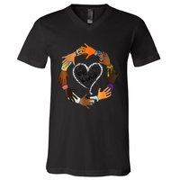 Unity Day Orange Tee Heart Be Kind Anti Bullying Gift V-Neck T-Shirt