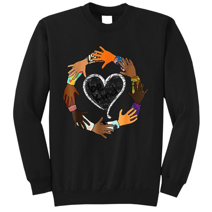 Unity Day Orange Tee Heart Be Kind Anti Bullying Gift Tall Sweatshirt