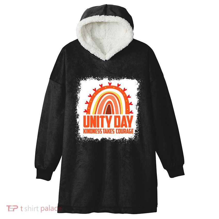Unity Day Orange Kindness Takes Courage Unity Day Kids Hooded Wearable Blanket