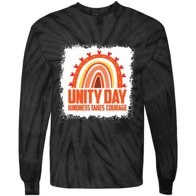 Unity Day Orange Kindness Takes Courage Unity Day Kids Tie-Dye Long Sleeve Shirt