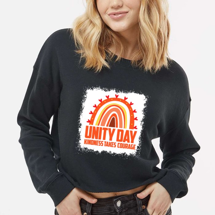 Unity Day Orange Kindness Takes Courage Unity Day Kids Cropped Pullover Crew
