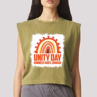 Unity Day Orange Kindness Takes Courage Unity Day Kids Garment-Dyed Women's Muscle Tee