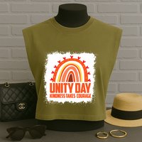 Unity Day Orange Kindness Takes Courage Unity Day Kids Garment-Dyed Women's Muscle Tee