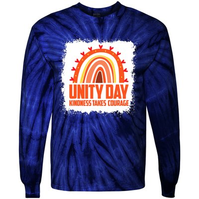 Unity Day Orange Kindness Takes Courage Unity Day Kids Tie-Dye Long Sleeve Shirt