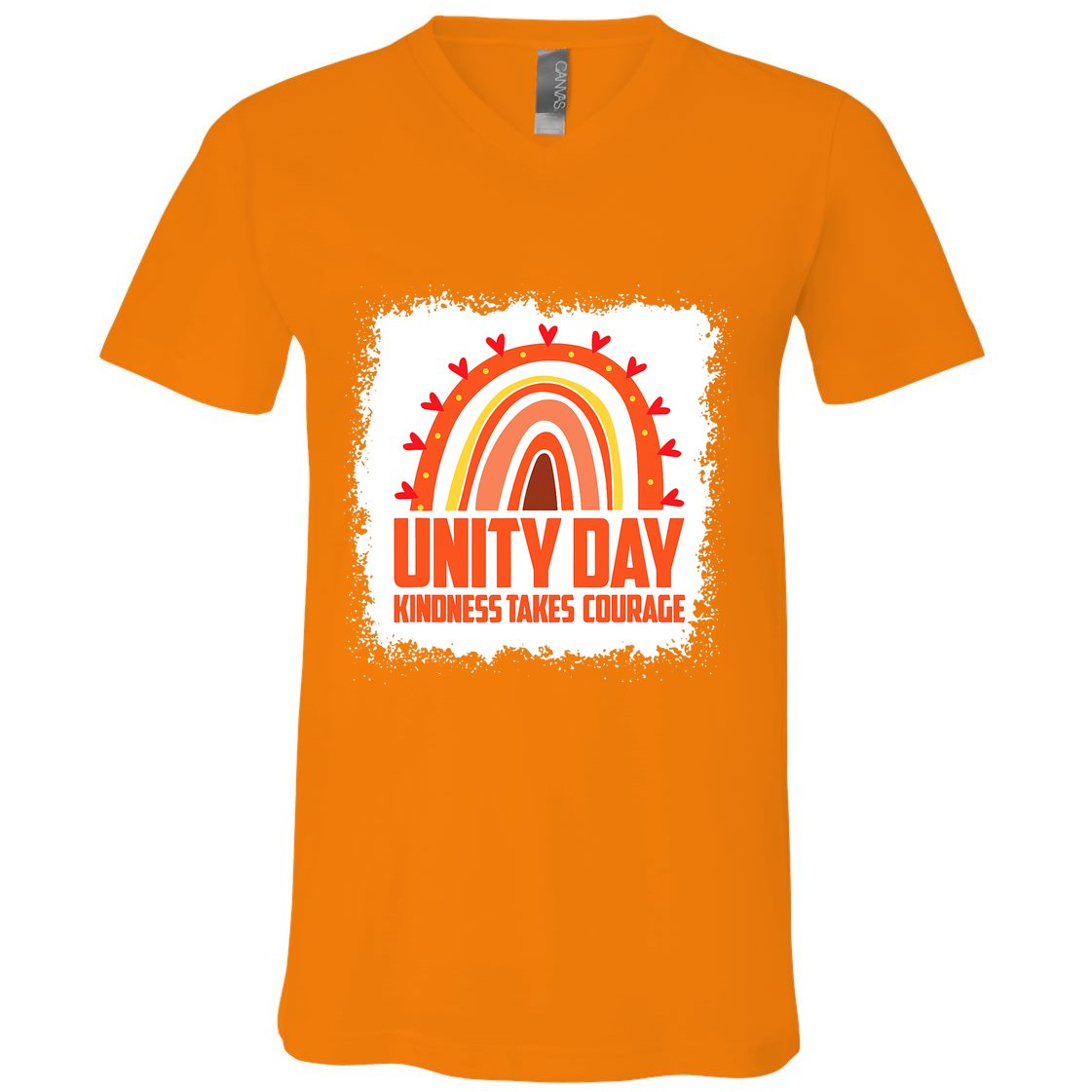 Unity Day Orange Kindness Takes Courage Unity Day Kids V-Neck T-Shirt