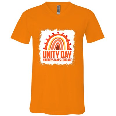 Unity Day Orange Kindness Takes Courage Unity Day Kids V-Neck T-Shirt