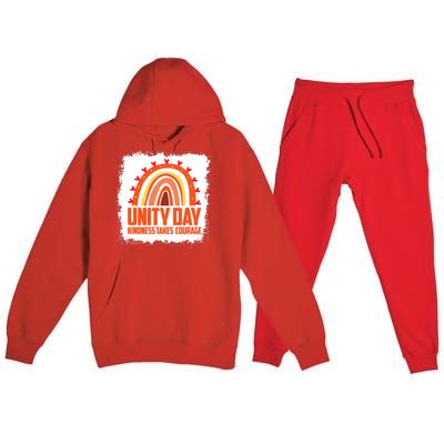 Unity Day Orange Kindness Takes Courage Unity Day Kids Premium Hooded Sweatsuit Set