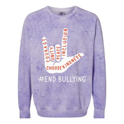 Unity Day Orange Anti Bullying Love Peace Inclusion Teachers Colorblast Crewneck Sweatshirt