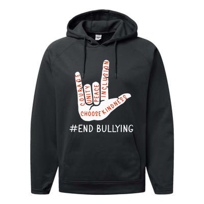 Unity Day Orange Anti Bullying Love Peace Inclusion Teachers Performance Fleece Hoodie