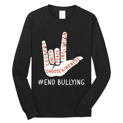 Unity Day Orange Anti Bullying Love Peace Inclusion Teachers Long Sleeve Shirt