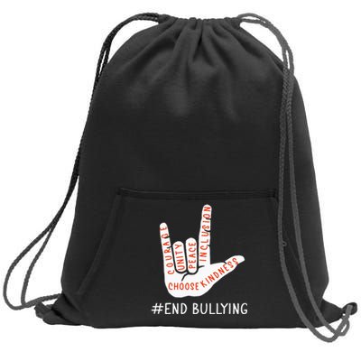 Unity Day Orange Anti Bullying Love Peace Inclusion Teachers Sweatshirt Cinch Pack Bag