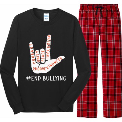 Unity Day Orange Anti Bullying Love Peace Inclusion Teachers Long Sleeve Pajama Set