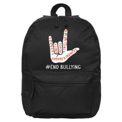 Unity Day Orange Anti Bullying Love Peace Inclusion Teachers 16 in Basic Backpack