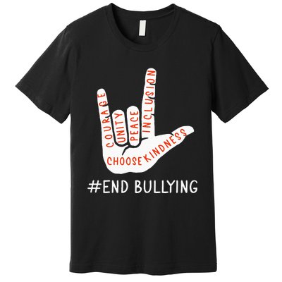 Unity Day Orange Anti Bullying Love Peace Inclusion Teachers Premium T-Shirt