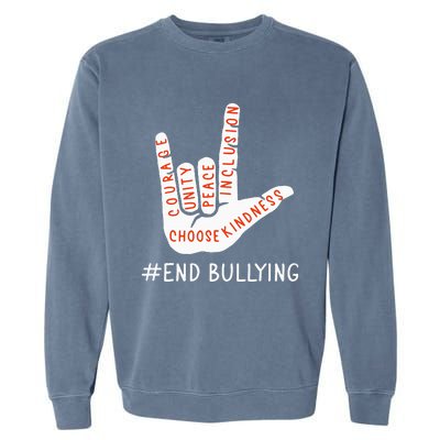 Unity Day Orange Anti Bullying Love Peace Inclusion Teachers Garment-Dyed Sweatshirt