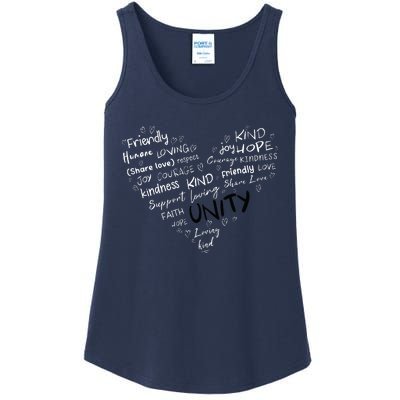 UNITY DAY Orange Heart Anti Bullying Kindness Teacher Ladies Essential Tank