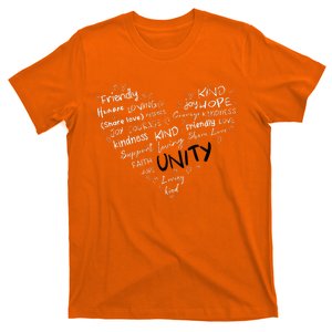 UNITY DAY Orange Heart Anti Bullying Kindness Teacher T-Shirt