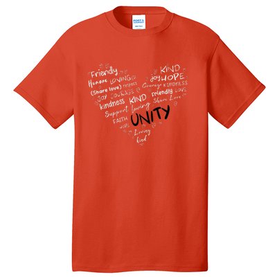 UNITY DAY Orange Heart Anti Bullying Kindness Teacher Tall T-Shirt