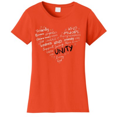 UNITY DAY Orange Heart Anti Bullying Kindness Teacher Women's T-Shirt