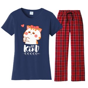 Unity Day Orange Cat Be Kind Anti Bullying Gift And Be kind Women's Flannel Pajama Set