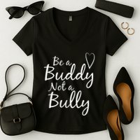 UNITY DAY Orange Be A Buddy Not A Bully Anti Bullying Women's V-Neck T-Shirt