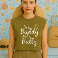 UNITY DAY Orange Be A Buddy Not A Bully Anti Bullying Garment-Dyed Women's Muscle Tee