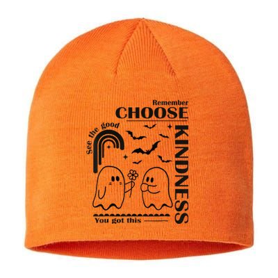 Unity Day Orange Halloween Boo Ghost Choose Kindness Sustainable Beanie