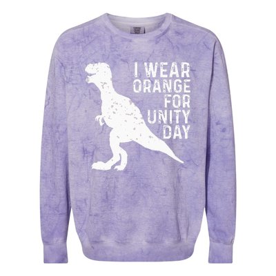 Unity Day Orange Kids Unity Day Dinosaur Colorblast Crewneck Sweatshirt