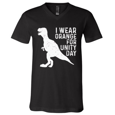 Unity Day Orange Kids Unity Day Dinosaur V-Neck T-Shirt