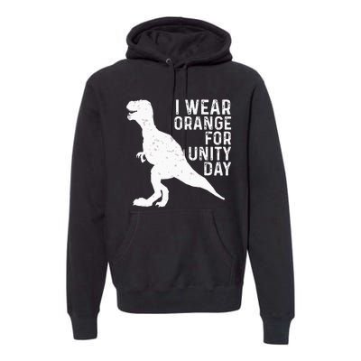 Unity Day Orange Kids Unity Day Dinosaur Premium Hoodie