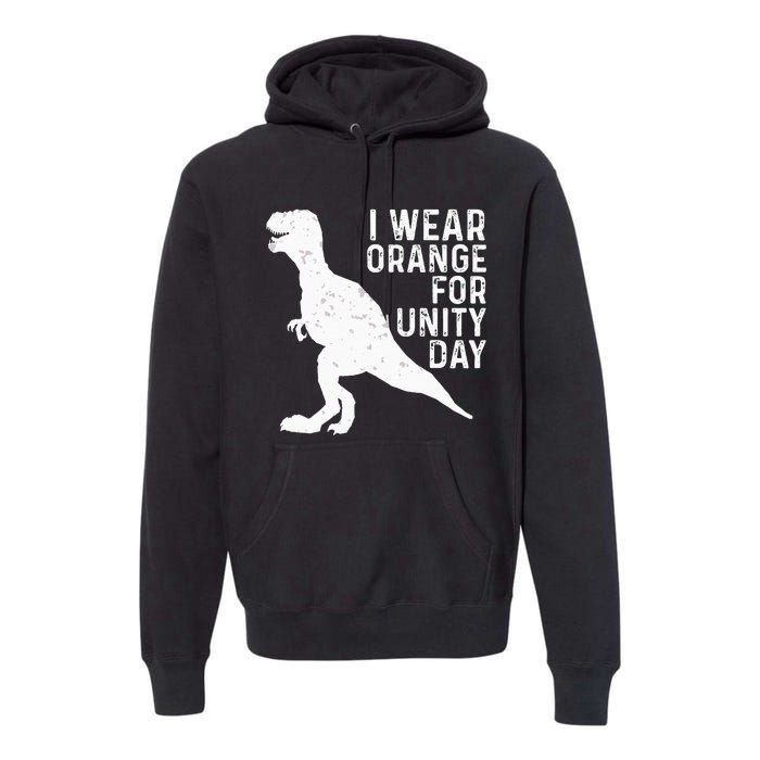 Unity Day Orange Kids Unity Day Dinosaur Premium Hoodie