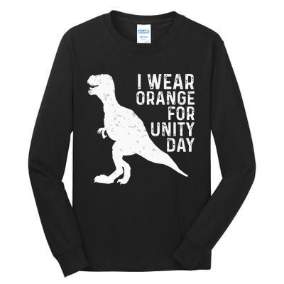 Unity Day Orange Kids Unity Day Dinosaur Tall Long Sleeve T-Shirt