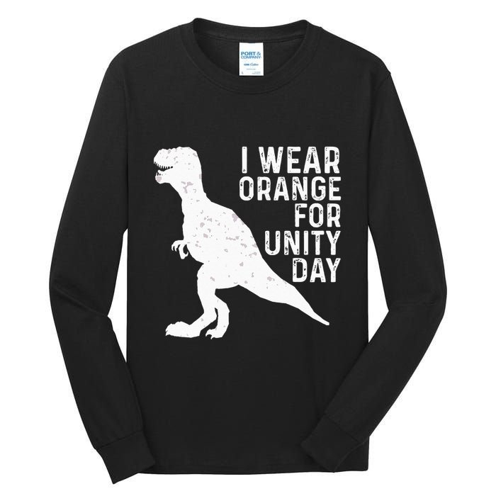 Unity Day Orange Kids Unity Day Dinosaur Tall Long Sleeve T-Shirt